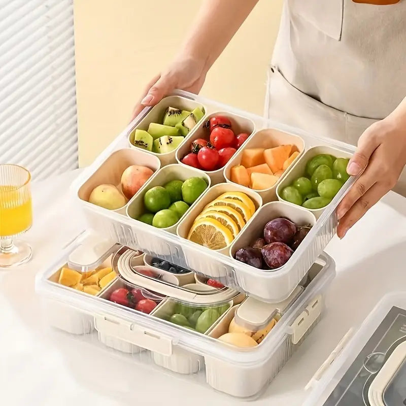 Conjunto de Potes Organizadores com Divisórias Internas – Ideal para Frutas, Snacks e Refeições
