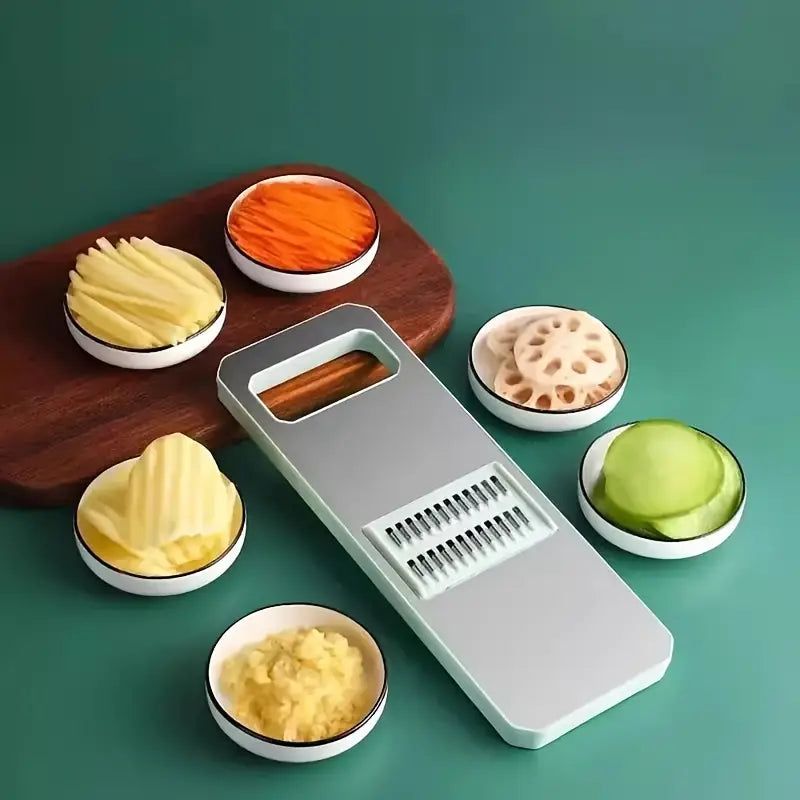 Conjunto de Ralador e Cortador de Legumes em Aço Inox – 7 Peças