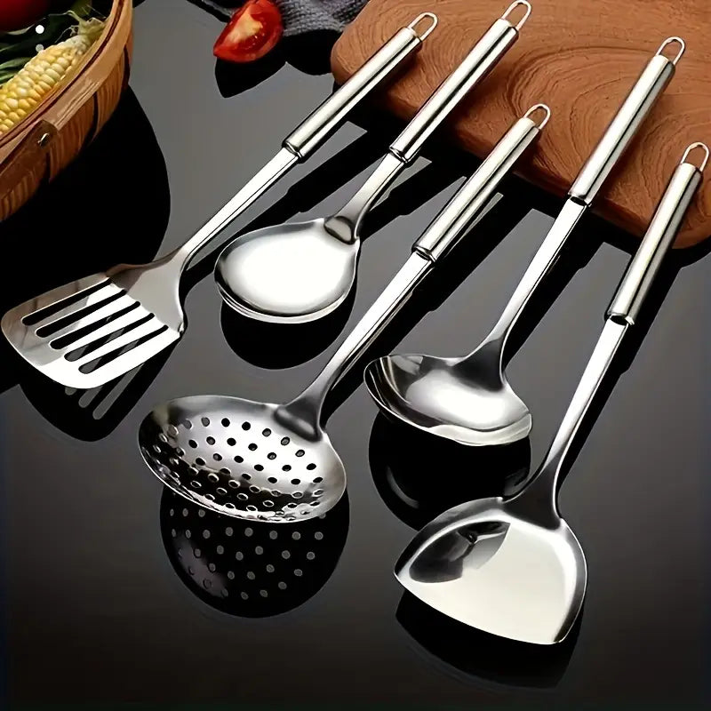 Conjunto de utensílios de cozinha em Aço Inoxidável – 9 Peças