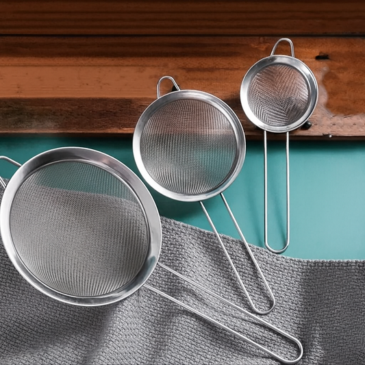 Conjunto de Peneiras em Aço Inox – 3 Peças (Pequena, Média e Grande)