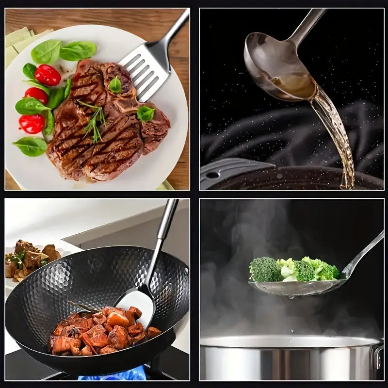 Conjunto de utensílios de cozinha em Aço Inoxidável – 9 Peças