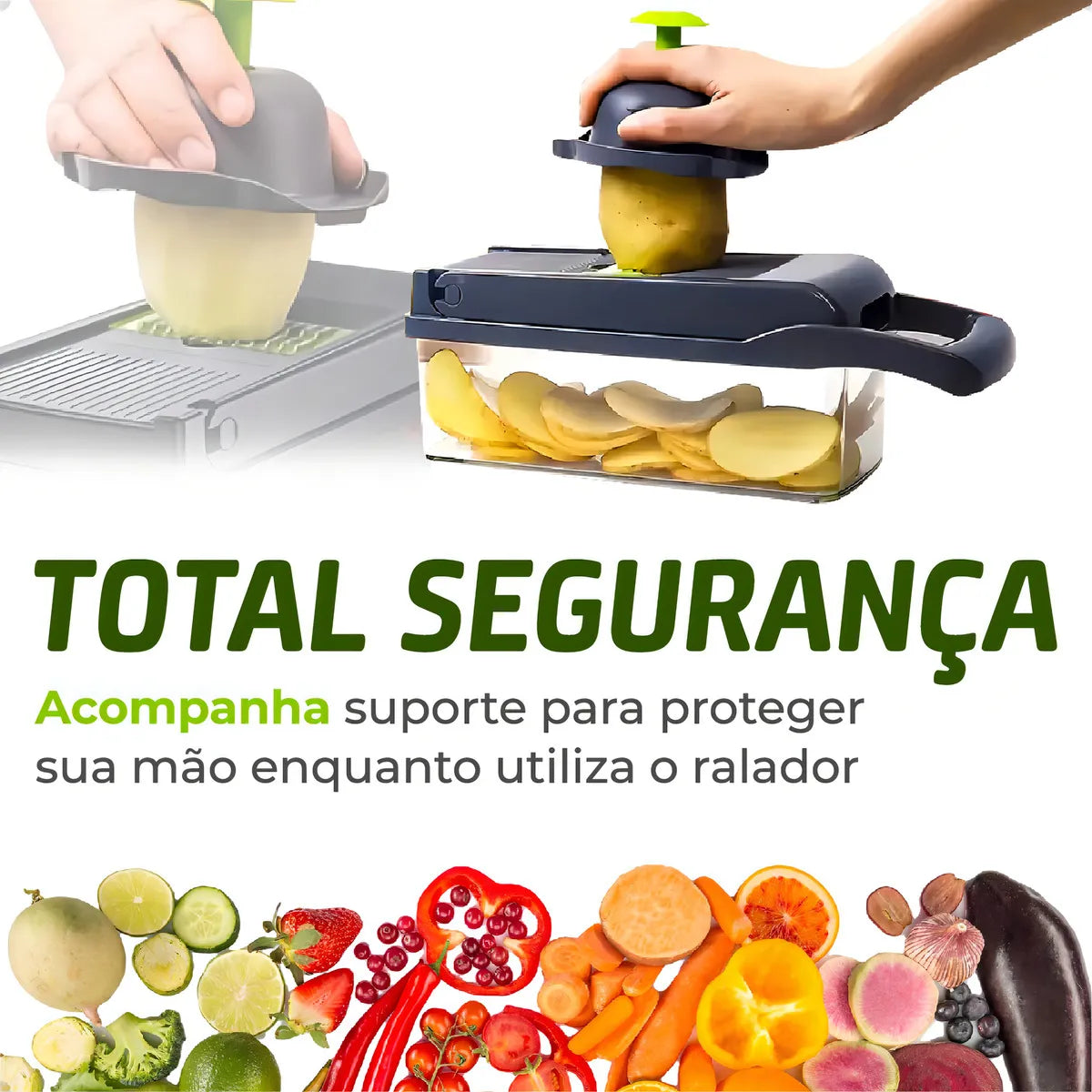 Ralador e Cortador de Legumes em Aço Inox – 13 em 1 Multifuncional