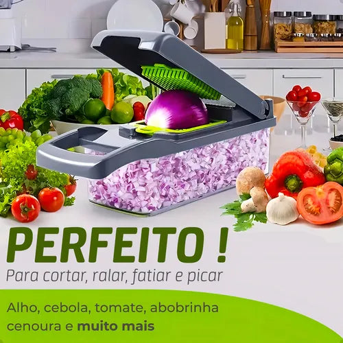 Ralador e Cortador de Legumes em Aço Inox – 13 em 1 Multifuncional
