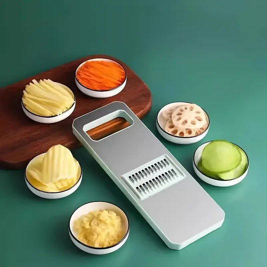 Conjunto de Ralador e Cortador de Legumes em Aço Inox – 7 Peças