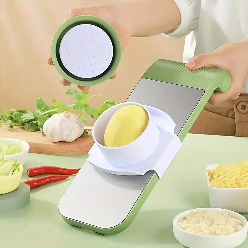 Conjunto de Ralador e Cortador de Legumes em Aço Inox – 7 Peças