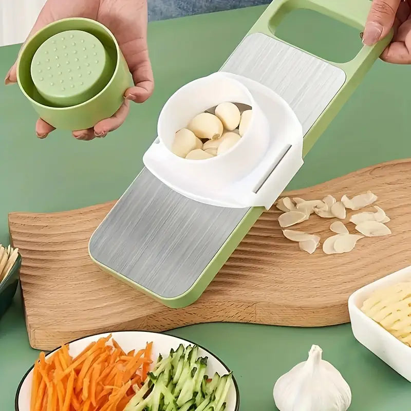 Conjunto de Ralador e Cortador de Legumes em Aço Inox – 7 Peças