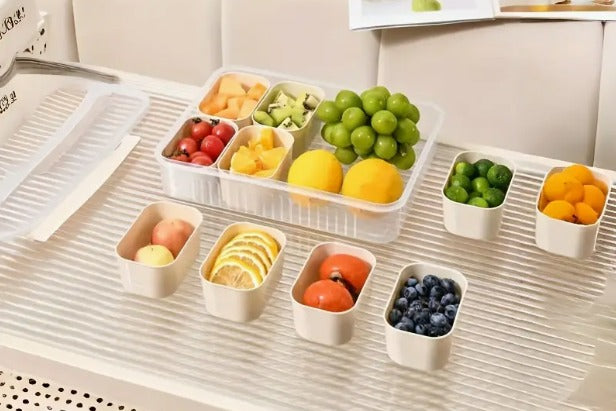 Conjunto de Potes Organizadores com Divisórias Internas – Ideal para Frutas, Snacks e Refeições